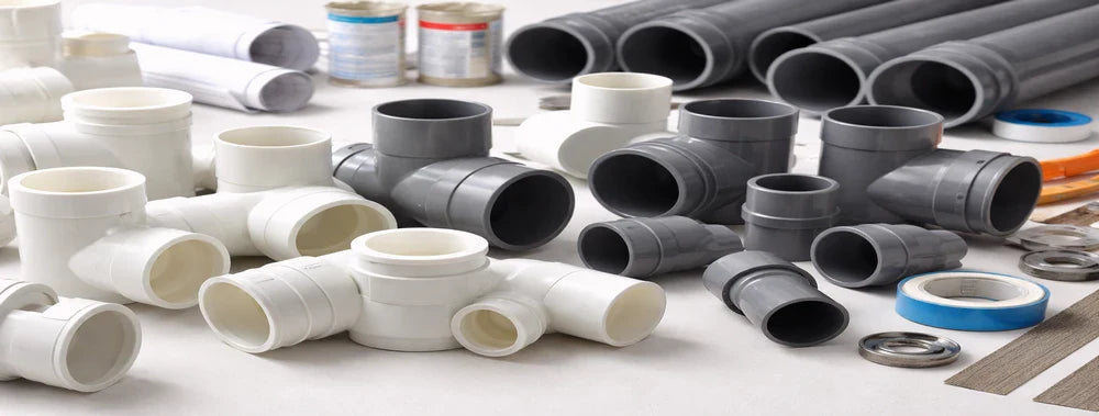 PVC Sanitario Blanco y Gris