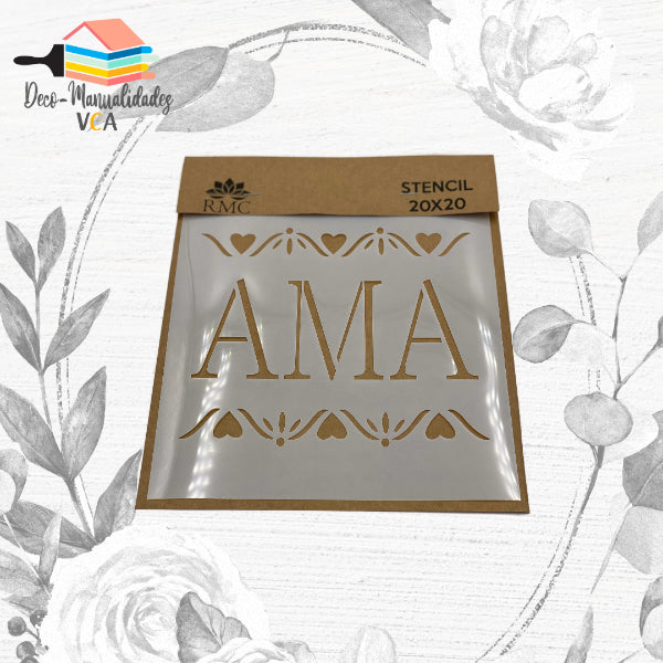 Stencil Frases: Ama (20x20 Cm) - Rmc