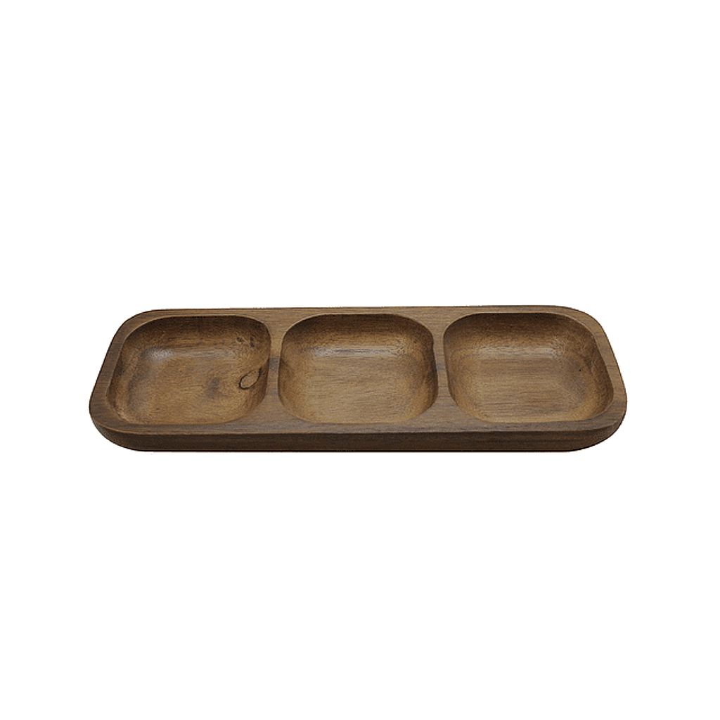 Plato Compartimiento Aperitivo Madera Wayu