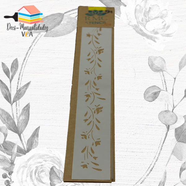 Stencil Arabesco Flores Borde (4x30 Cm) - Rmc