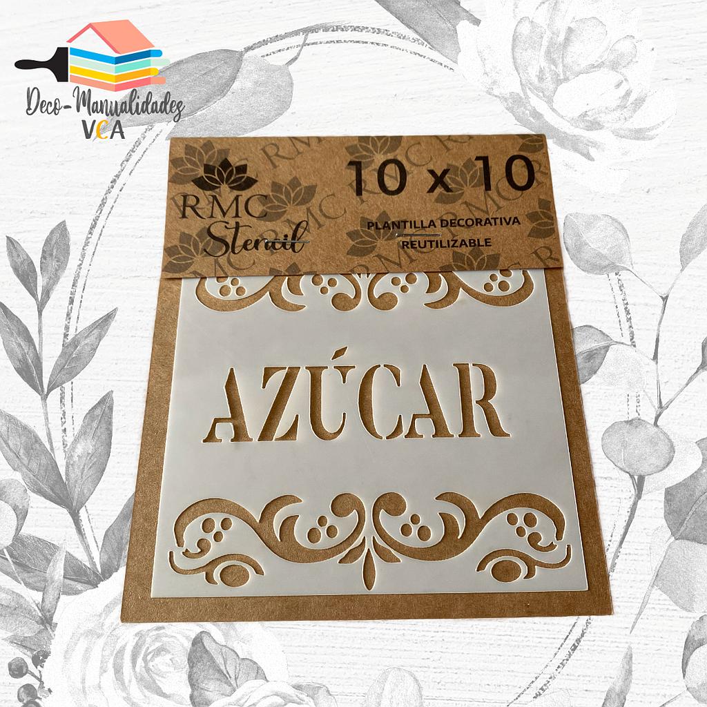 Stencil Frases: Azucar (10x10 Cm) - Rmc