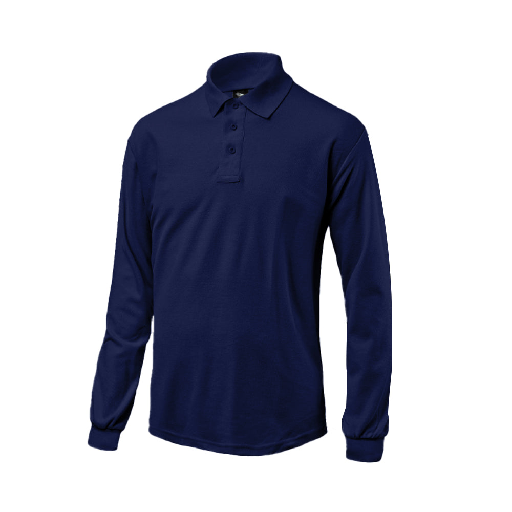 Polera pique manga larga black blue