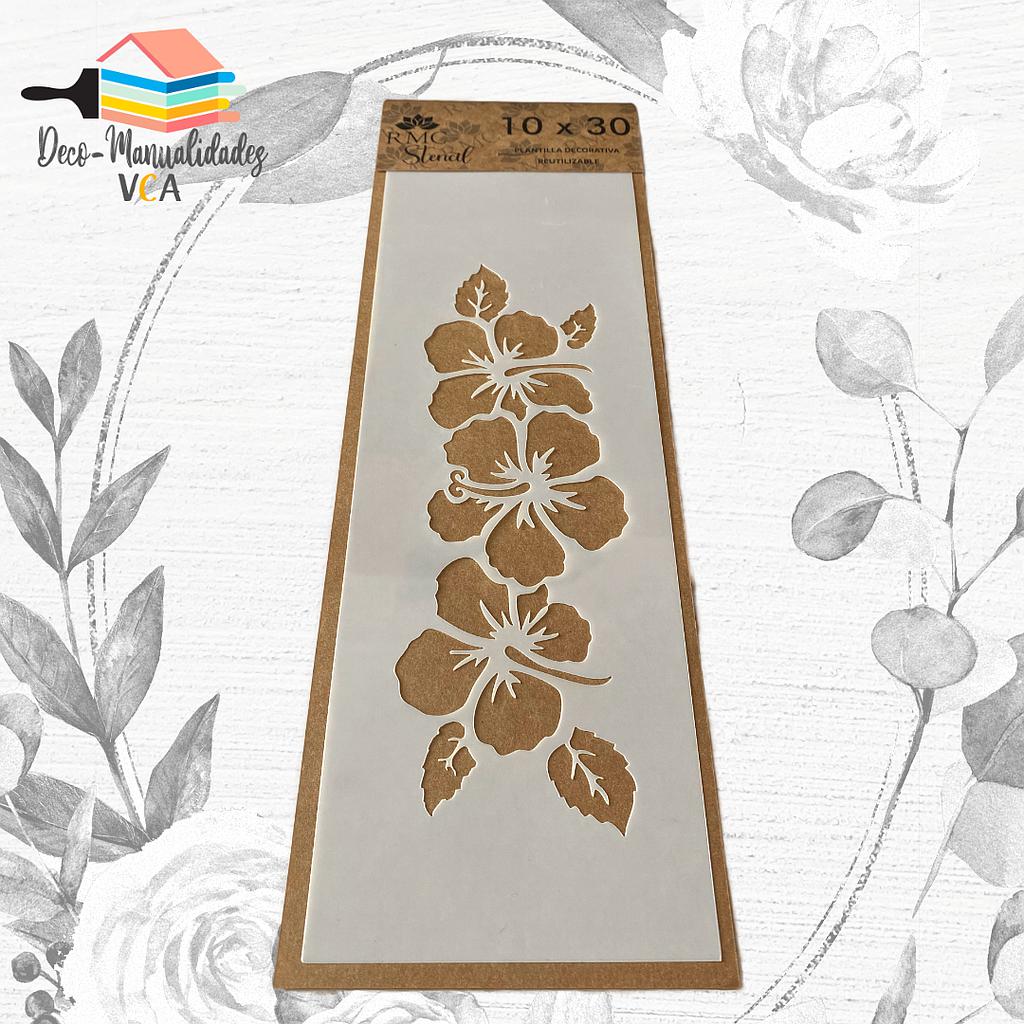 Stencil Flores 3 (10x30 Cm) - Rmc