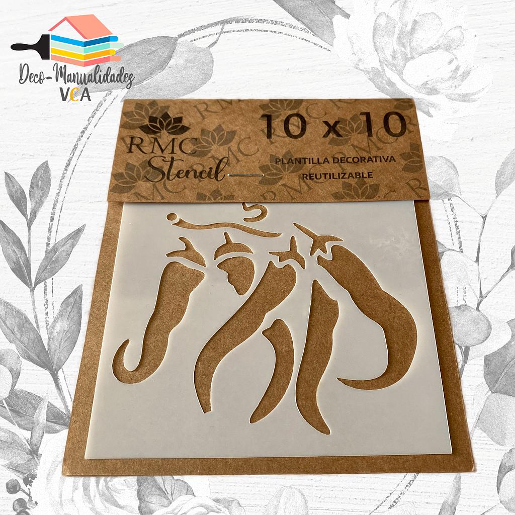 Stencil Ajies Varios (10x10 Cm) - Rmc