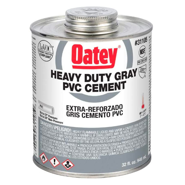 Adhesivo Oatey 473 Gris Heavy Duty Pvc Gray