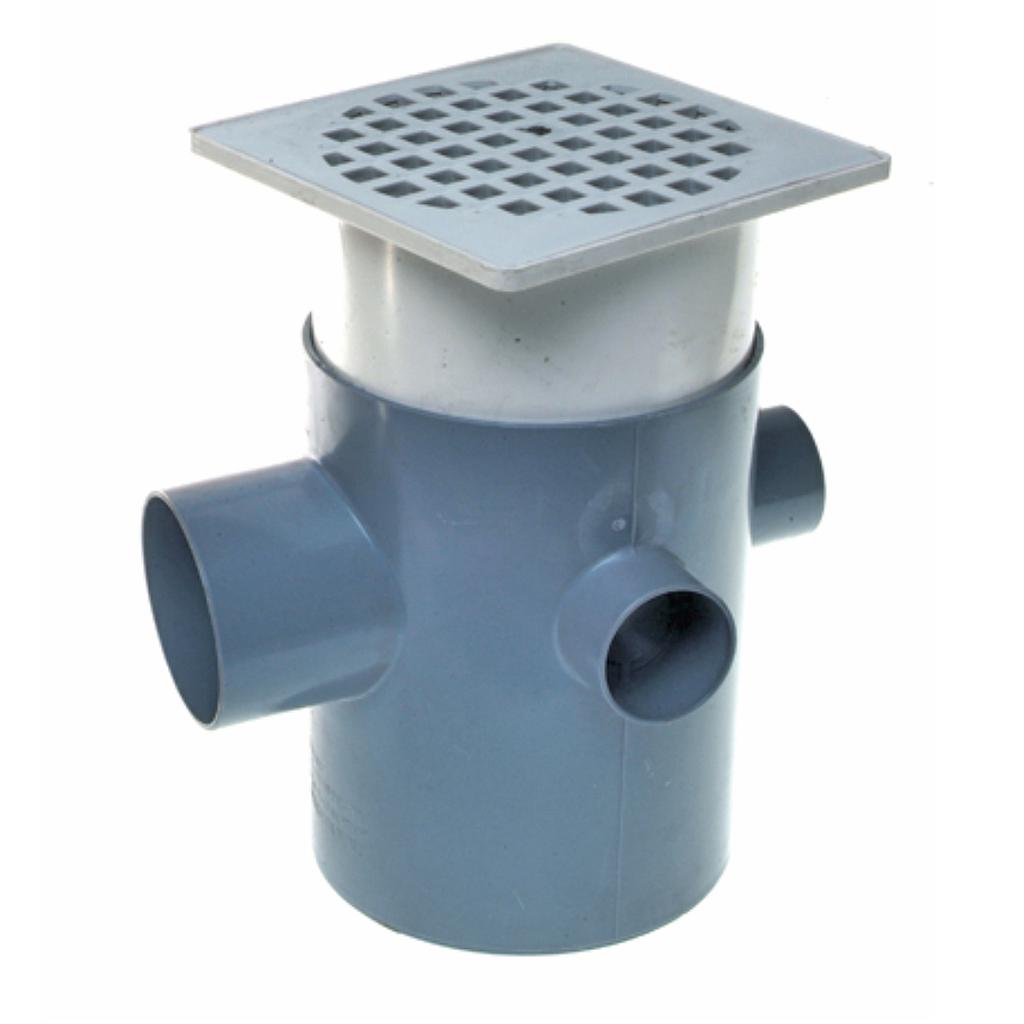 Pileta 140x75x40 Rejilla/Soporte Cuadrado (Gris - Vinilit)