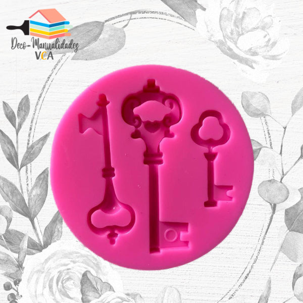 Molde Silicona - Llaves Vintage (6.7 X 6.7 Cm)