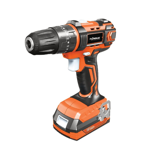 Taladro Percutor 10 Mm 18v+Bate+Accesorios - Flowmak