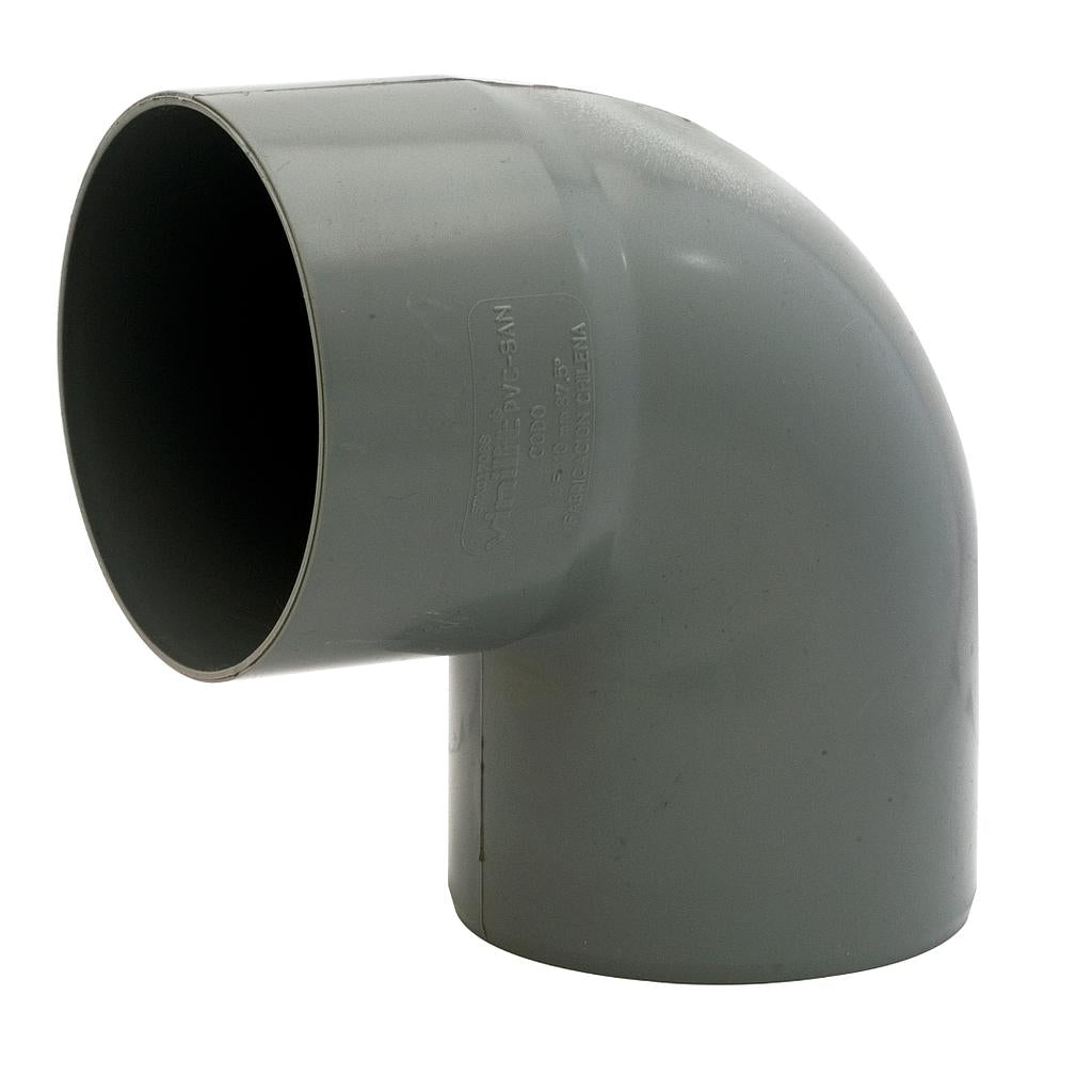 Codo Pvc Sanitario 40x87.5°Gris (Hoffens)