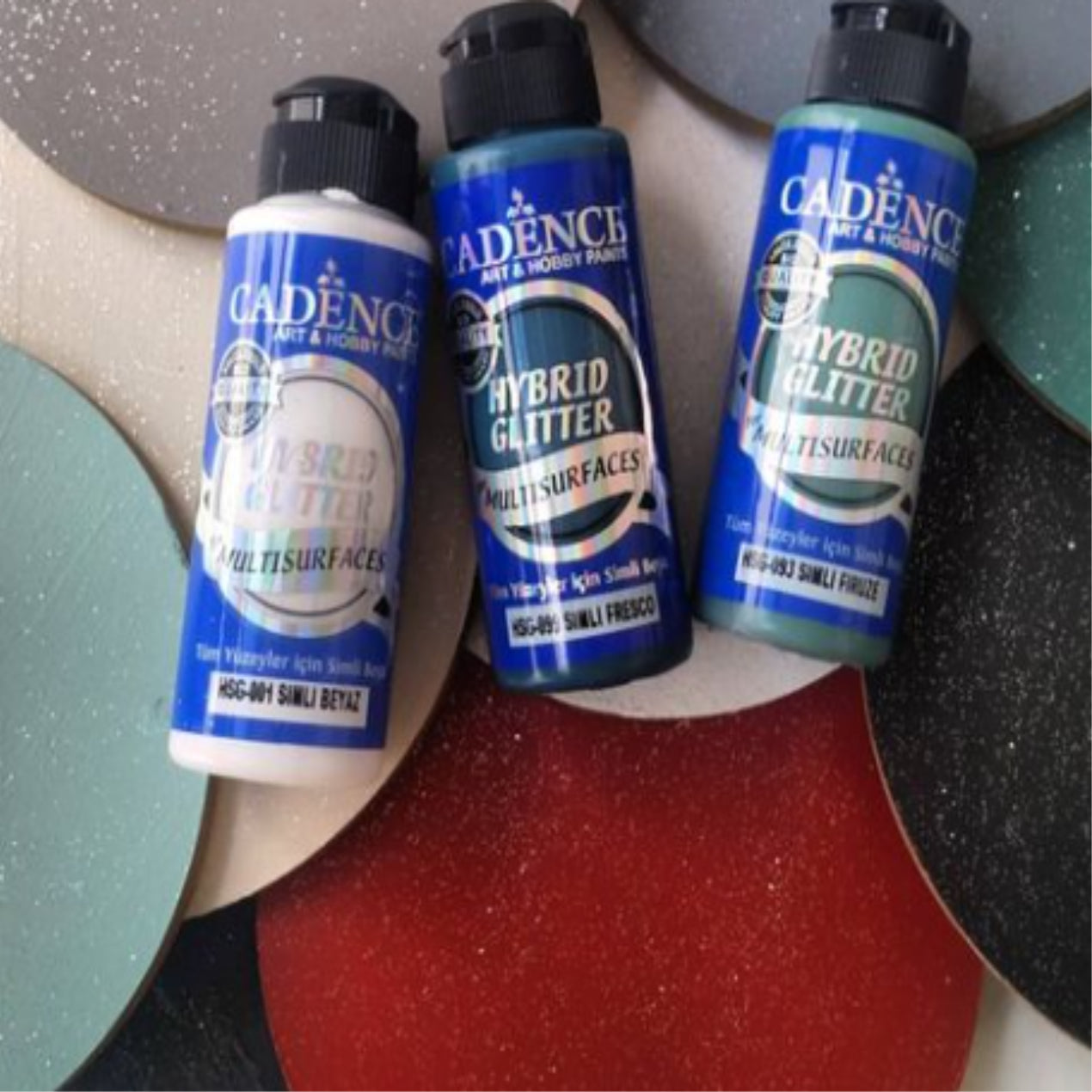 Pintura Acrilica Hybrid Glitter- Turquesa Hsg-093 Cadence (120ml)