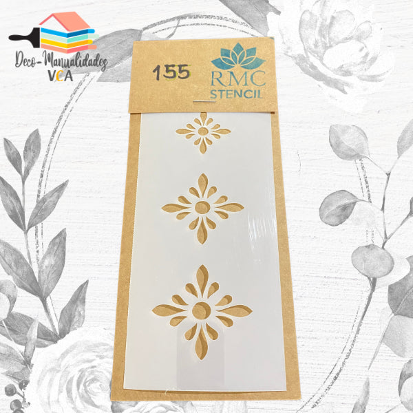Stencil Flores Borde 15 (7x15 Cm) - Rmc