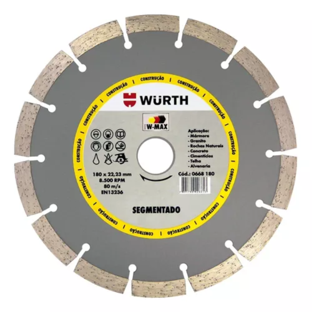 Disco Diamantado W-Max 180 (7") Segmentado