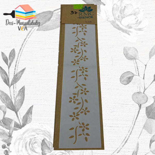 Stencil Flores Borde 9 (6x30 Cm) - Rmc