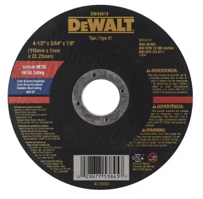 Disco Corte Metal Profesional DW 115X1 mm (4.1/2") Dewalt DW44618