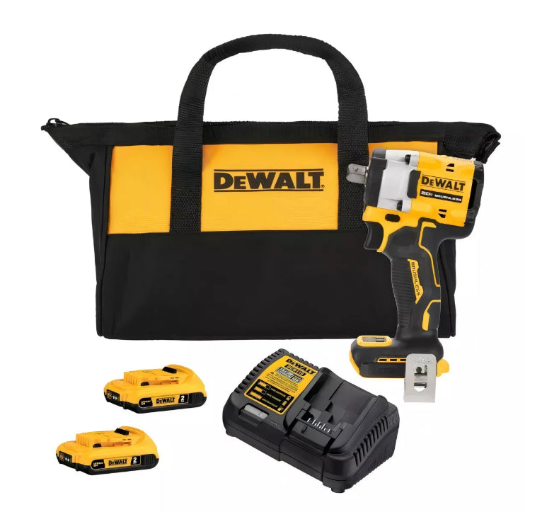 Llave de Impacto Atomic 20V MAX 1/2" Dewalt Transición DCF880L2-B2| 2 baterías de 2Ah + Cargador + Bolso de traslado DCF922D2-B2