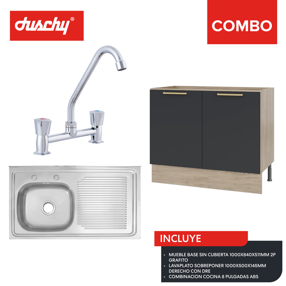 Combo Cocina Grafito Derecho 1000x840x511