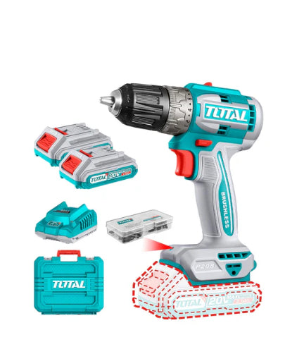 Taladro Atornillador Inalambrico 10mm 52NM 20V 2Bat+Carg+acces TDLI20453