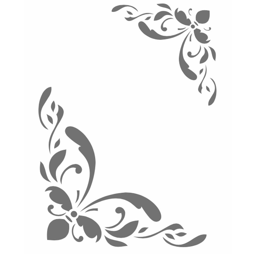 Stencil Esquineros Arabescos Doble 2 (15x20 Cm) - Rmc