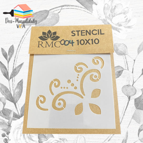Stencil Esquinero Arabesco Simple 2 (10x10 Cm) - Rmc