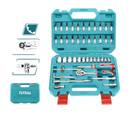 Maleta 46 piezas y Dados 1/4 Industrial