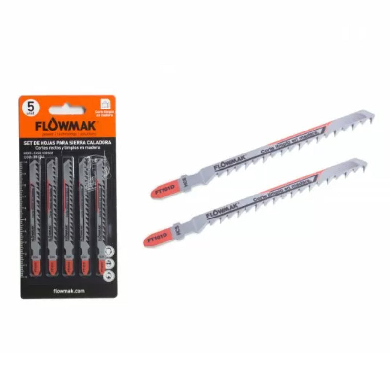 Set Hoja Calar Madera 5 Pzas Flowmak