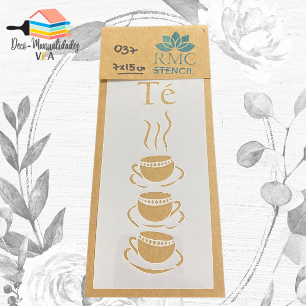 Stencil Borde Te Y Tazas (7x15 Cm) - Rmc