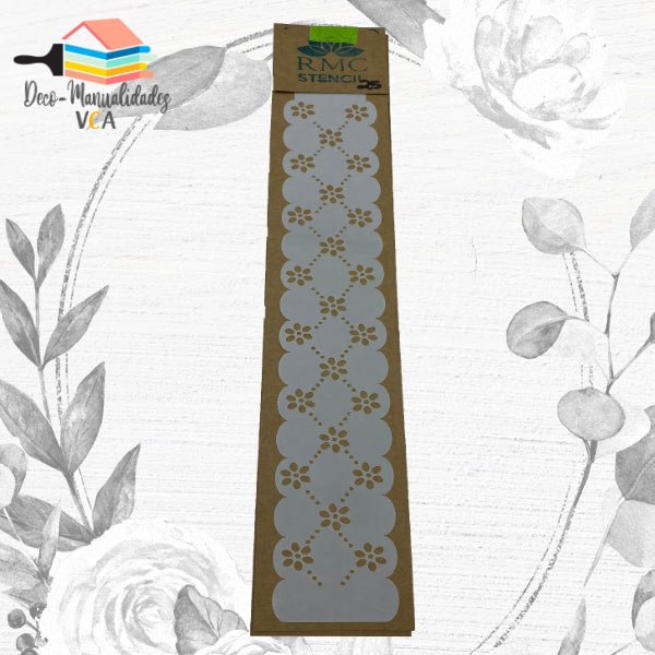 Stencil Blonda Flores 1 (4x30 Cm) - Rmc