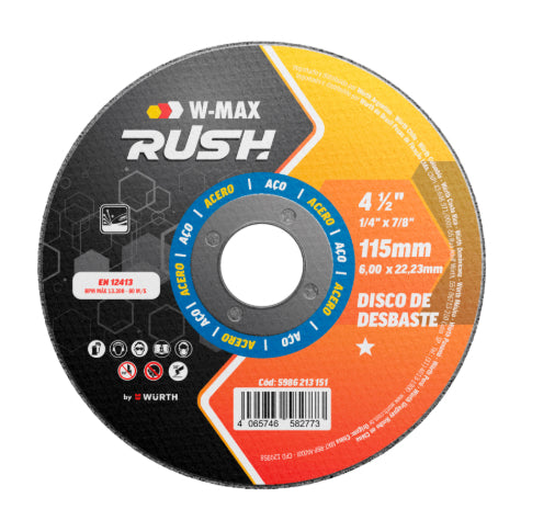Disco Desbaste W-MAX Rush 115x6x22 ( 4.1/2)