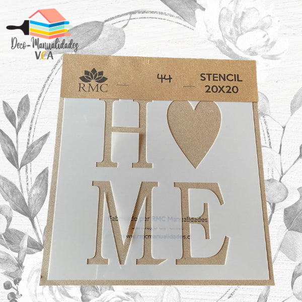 Stencil Frases: Home (20x20 Cm) - Rmc
