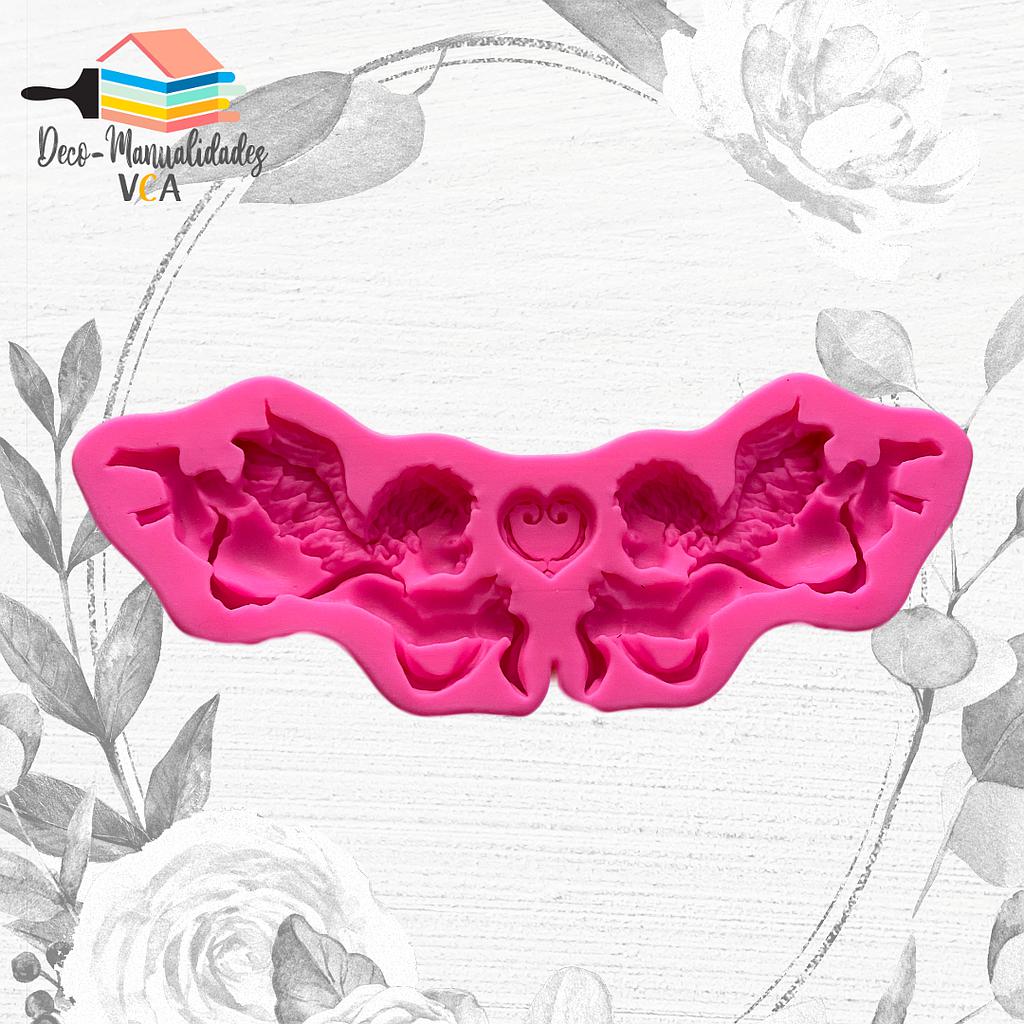 Molde Silicona - Angeles Y Amor (13,5 X 5cm)