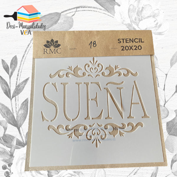 Stencil Frases: Sueña (20x20 Cm) - Rmc