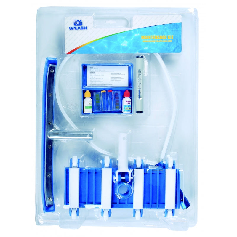 Kit De Mantencion Piscina 5 Productos (Recoje Hojas-Limpiafondo Ruedas Acero-Cepillo Plastico)