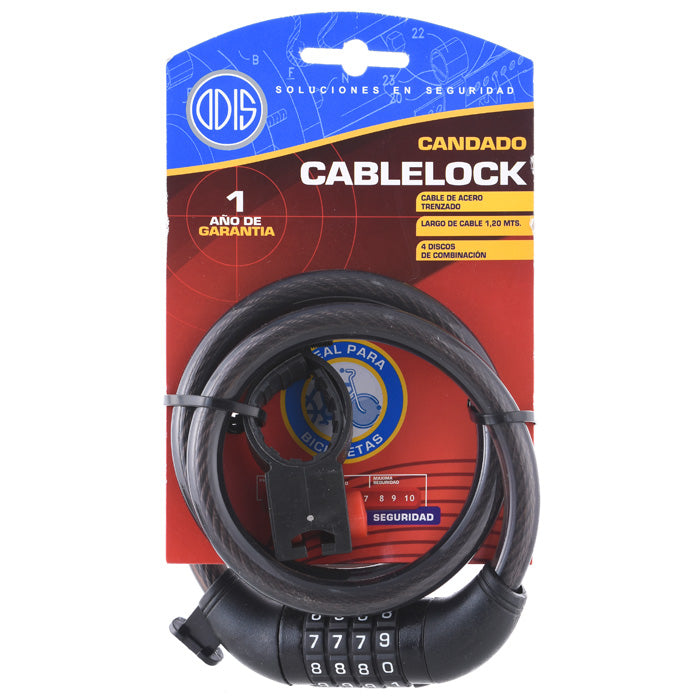 Candado Odis Cablelock 120 120 Cms Negro