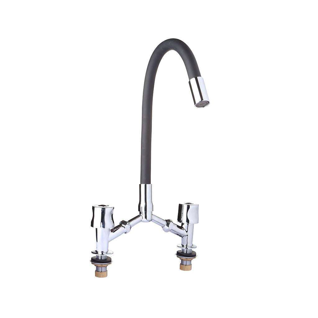 Combinación Cuello Flexible Negro 50 cm Lavaplatos Quality (Hoffens)