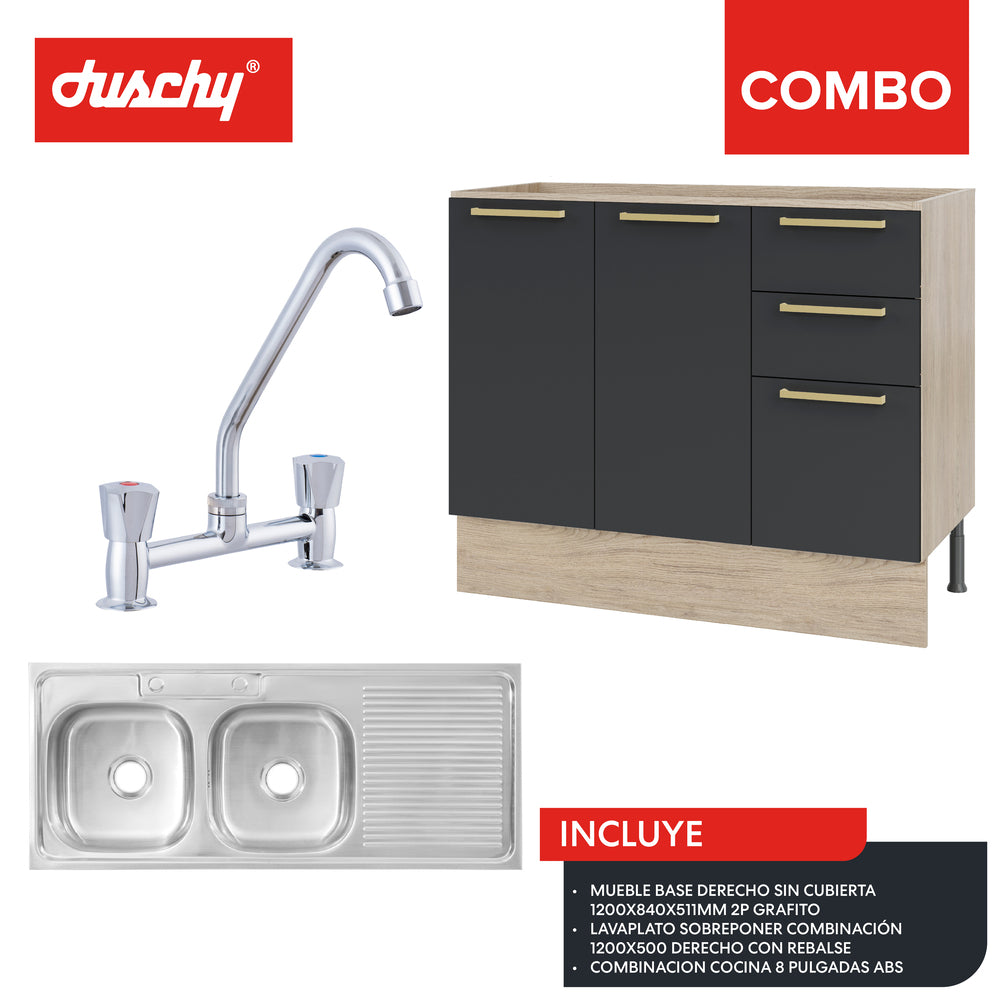 Combo Cocina Grafito Derecho 1200x840x511
