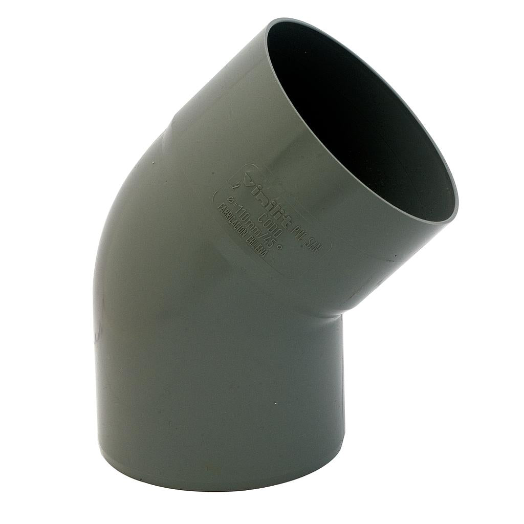Codo Pvc Sanitario 75x45 (Gris - Hoffens)
