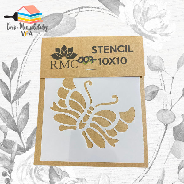 Stencil Mariposa Doble (10x10 Cm) - Rmc