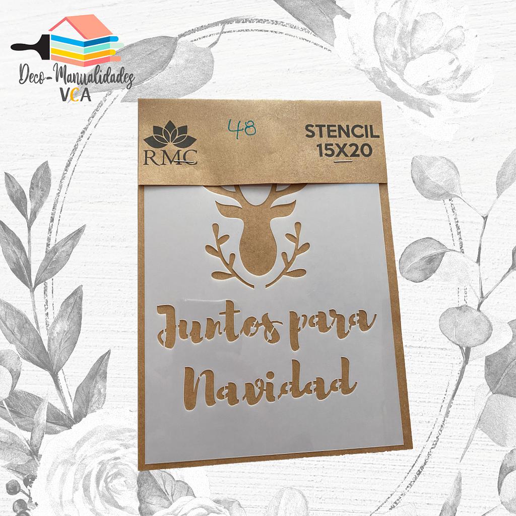 Stencil Navidad: Juntos Para Navidad Y Reno (15x20 Cm) - Rmc