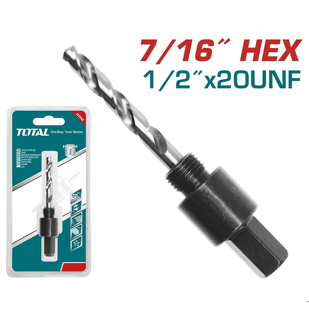Adaptador Para Broca Copa Circular (7/16"Hex) 1/2"X20unf 9/16"(14 Mm) A 1-3/16"(30 Mm)