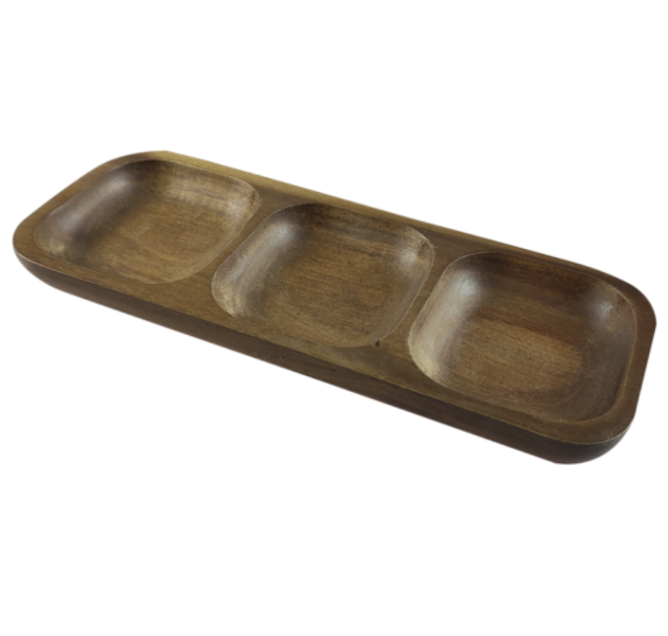 Plato Compartimiento Aperitivo Madera Wayu