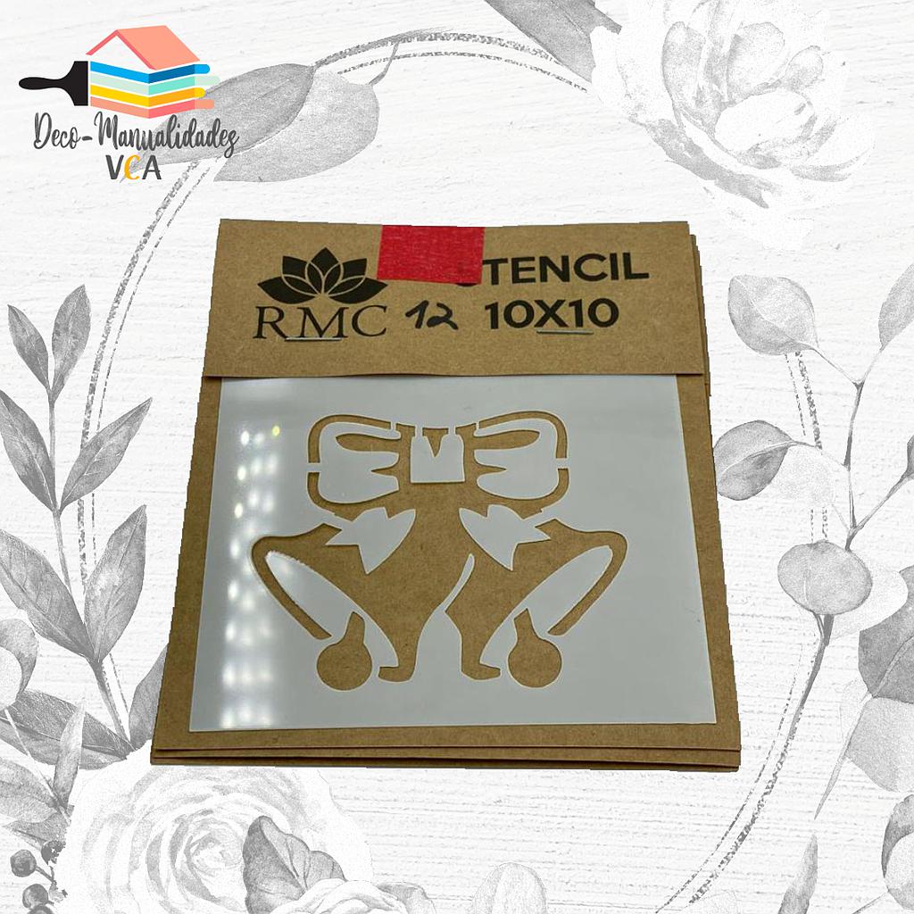 Stencil Navidad: Campanas Grandes (10x10 Cm) - Rmc