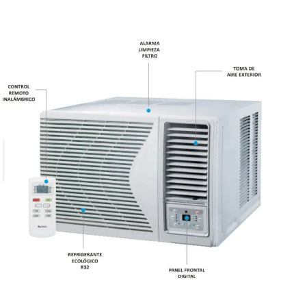 Aire Acondicionado Ventana 12000 Btu, R-32, ANWO