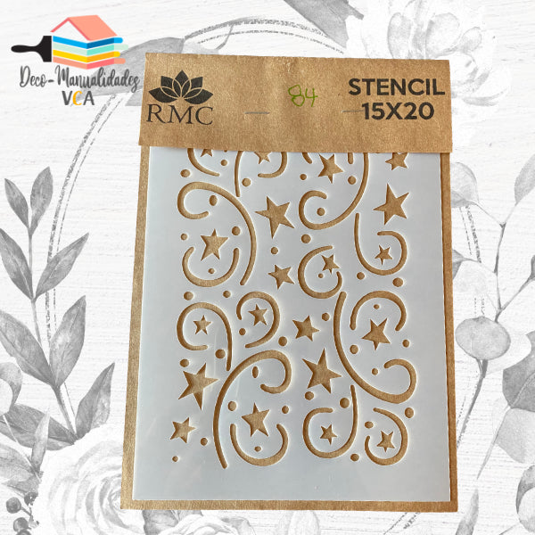 Stencil Red Estrellas Y Curvas (15x20 Cm) - Rmc