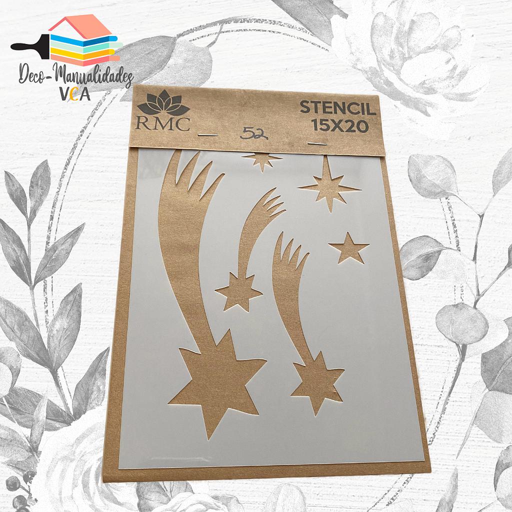 Stencil Navidad: Estrellas Fugaces (15x20 Cm) - Rmc