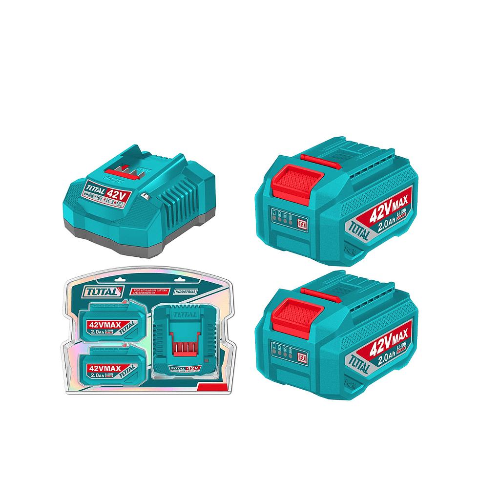 Kit 2 Baterias de Litio + Cargador 42V 2ah Total TFBCPM20221-7