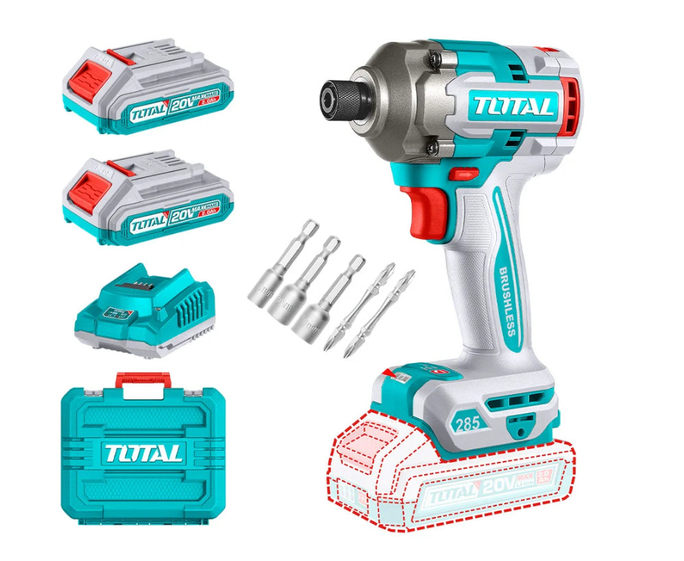 Atornillador de Impacto Inalam. 285NM 20V + 2BAT + Carg  TIRLI2028-7